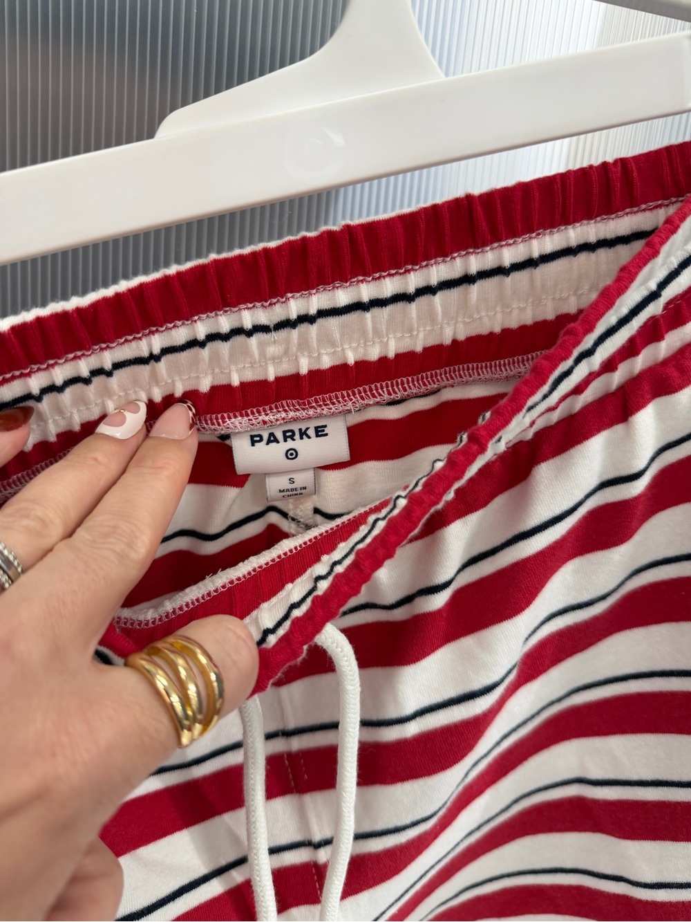 Parke Red Striped Athletic Shorts - Women's